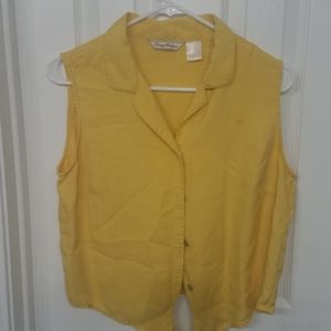 Yellow silk shirt